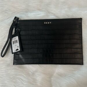 DKNY wristlet clutch alligator print women’s